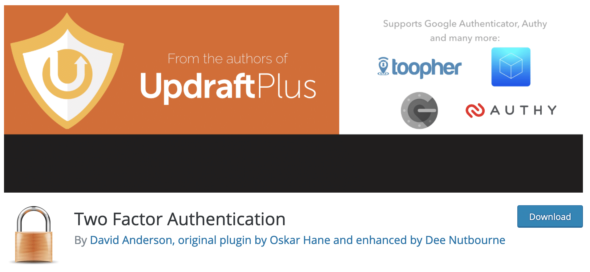 Two Factor Authentication plugin to download on the official WordPress directory.