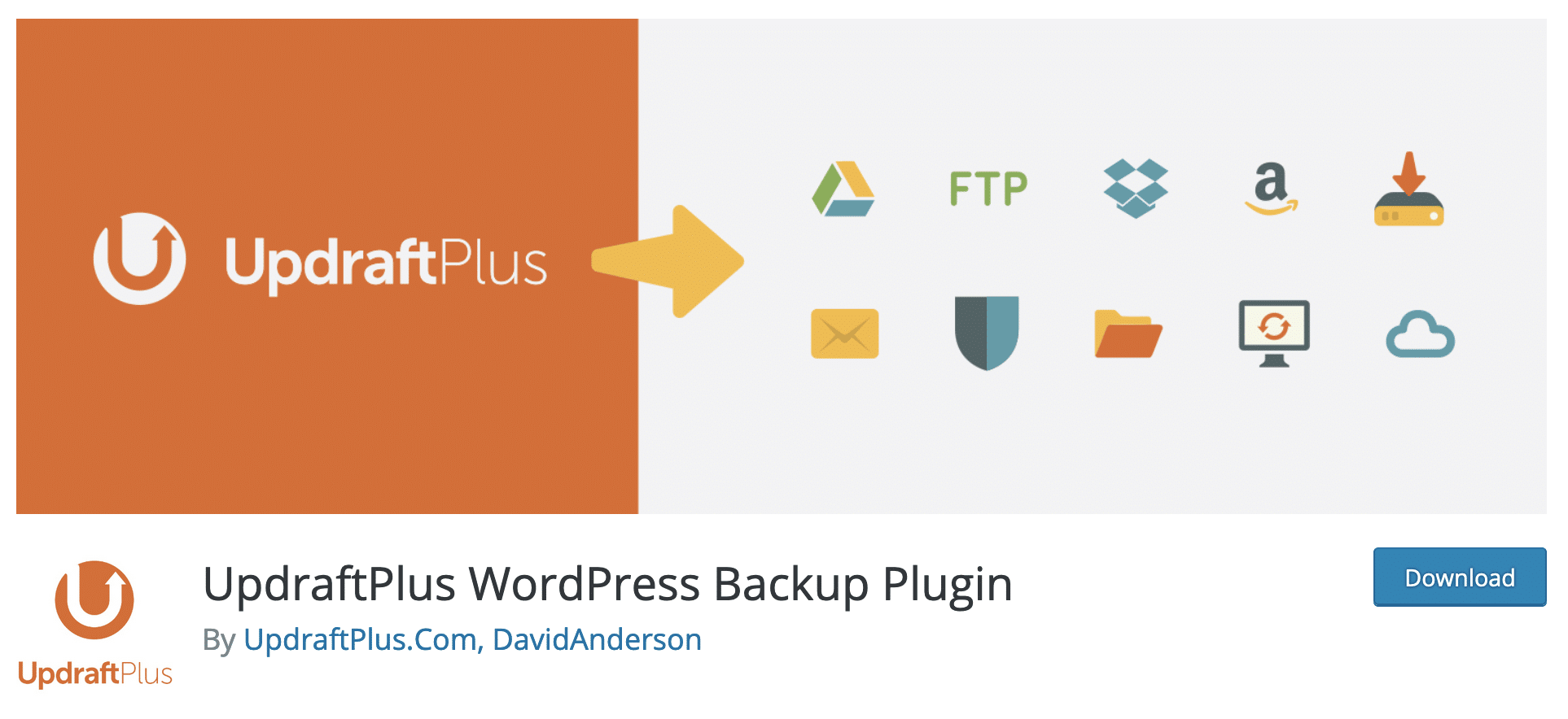 The UpdraftPlus plugin to download on the WordPress official directory.