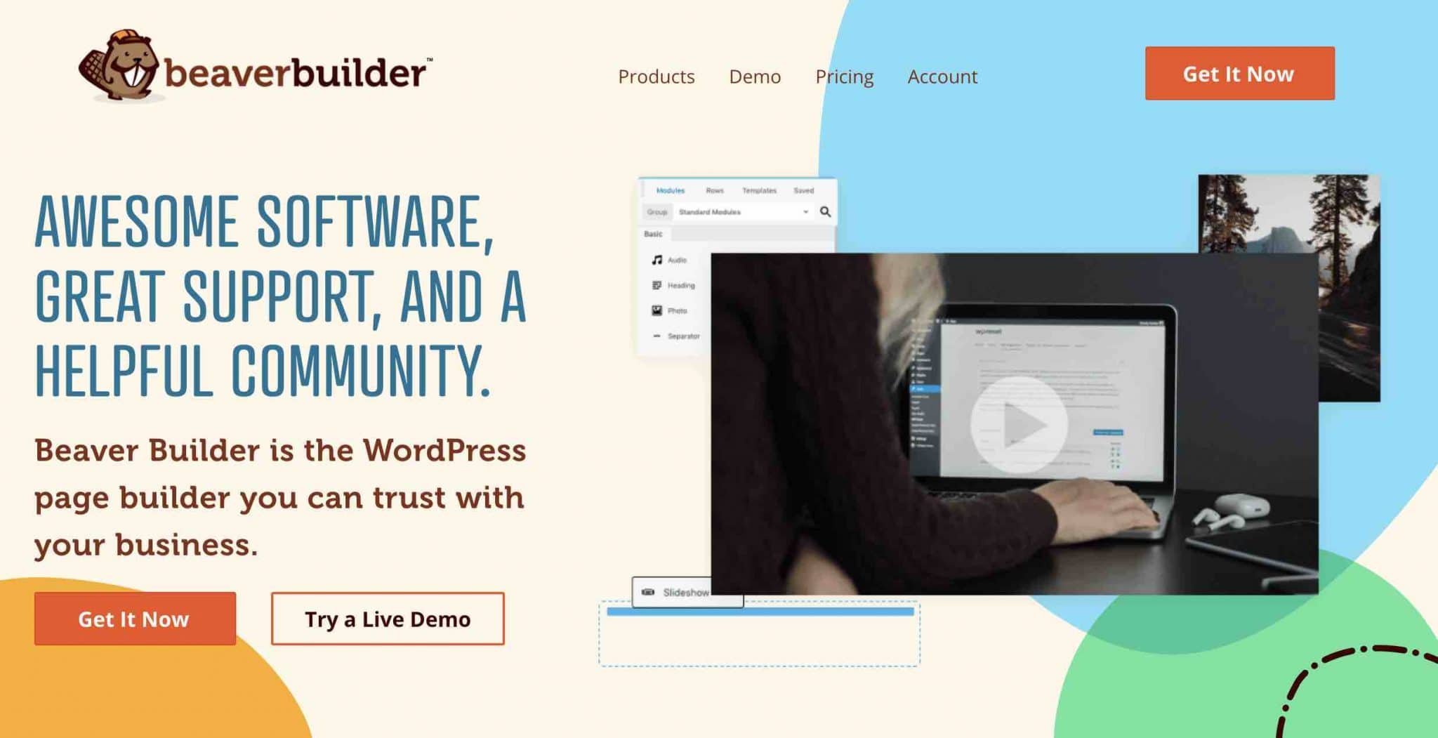Page d'accueil de Beaver Builder.
