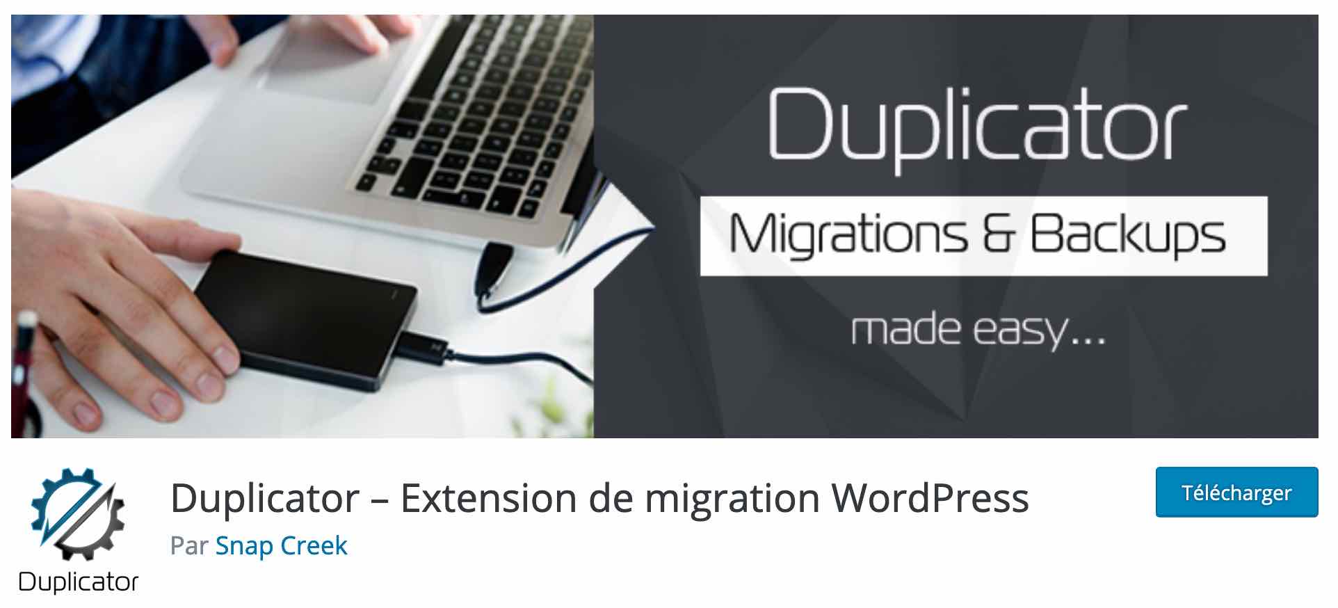 Duplicator sur le répertoire officiel WordPress.