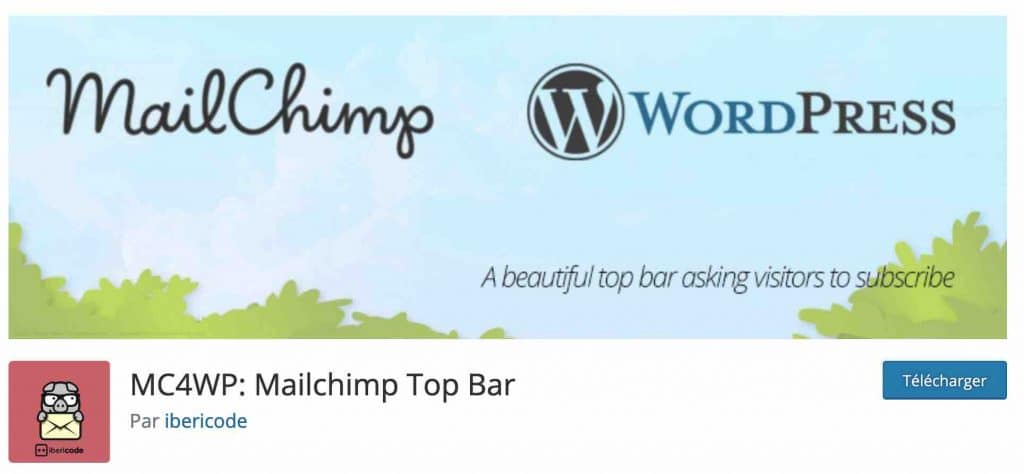 Mailchimp for WordPress Top bar.