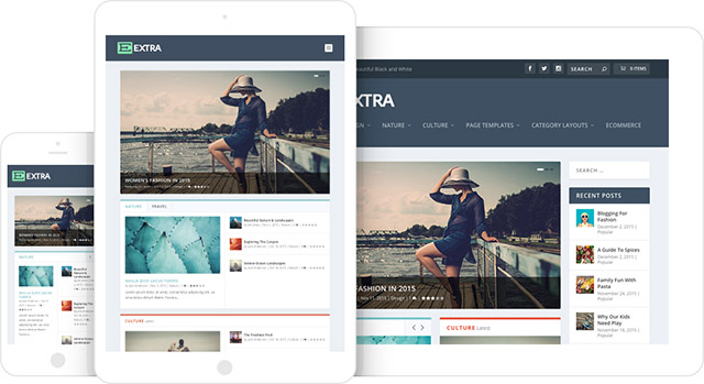 Aperçu du thème Extra d'Elegant Themes.