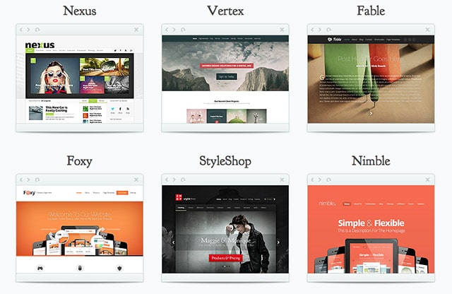 Les précédents thèmes d'Elegant Themes.