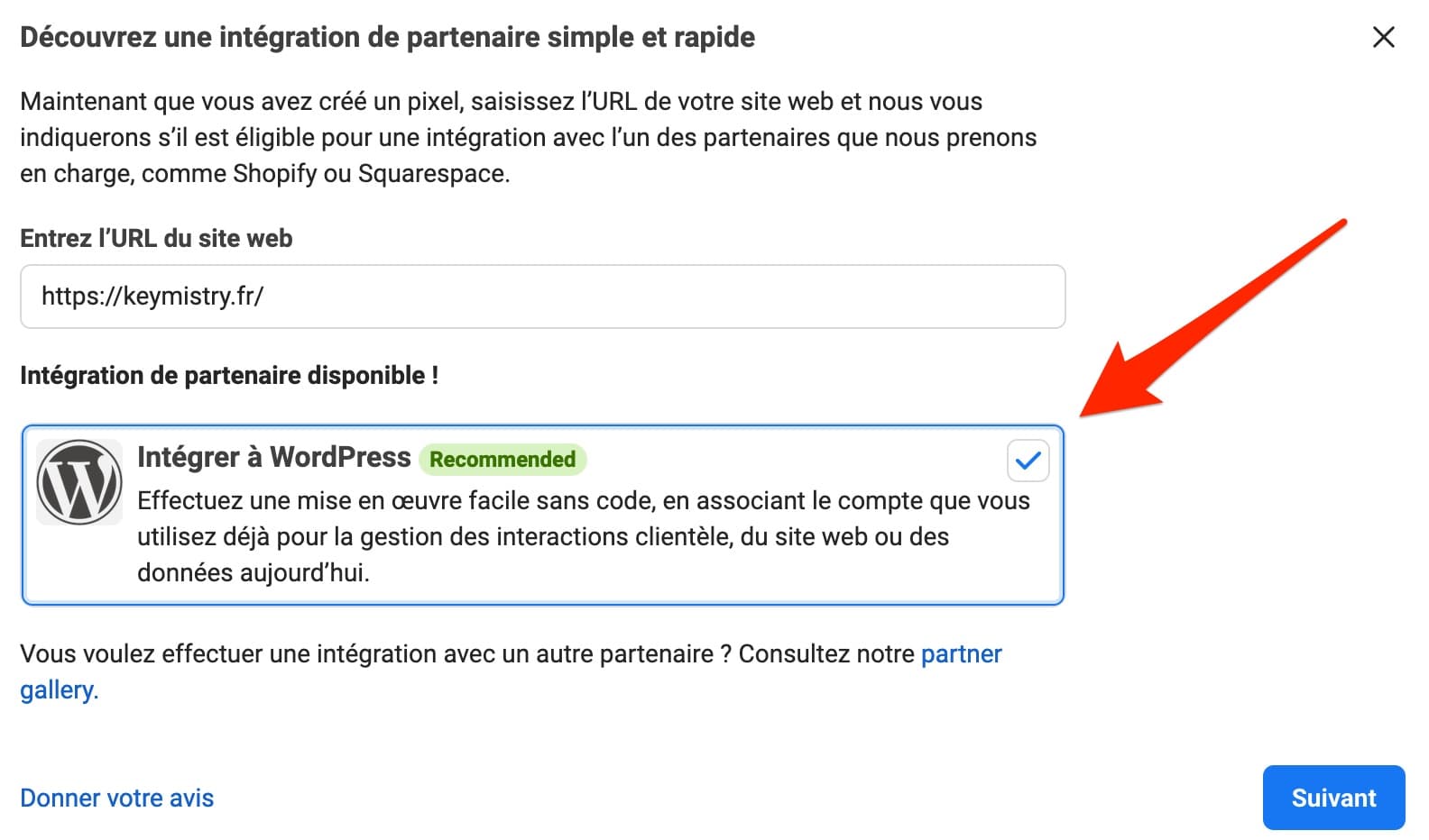 Le pixel Facebook propose une intégration à WordPress.