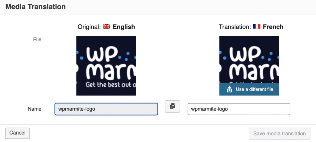 Logo translation with WPML.