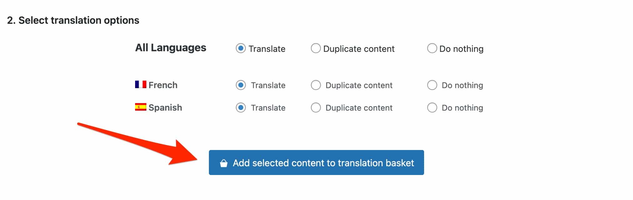 Add a page to be translated to a user on WPML.