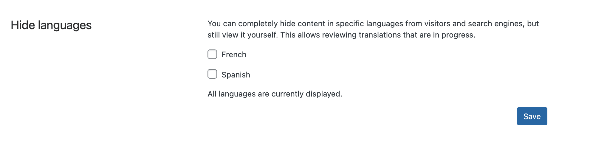 How to hide languages on WPML.