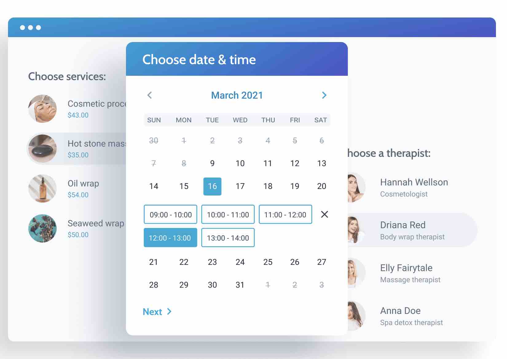 The JetAppointment plugin from Crocoblock.