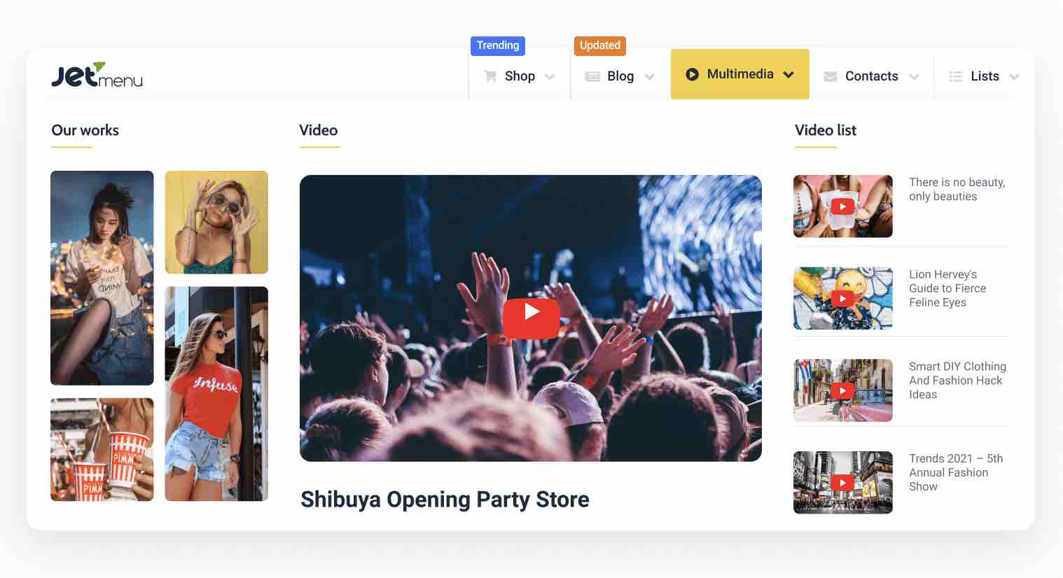 Crocoblock's JetMenu allows you to create a mega menu.