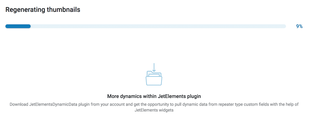 Regeneration of thumbnails with Crocoblock.