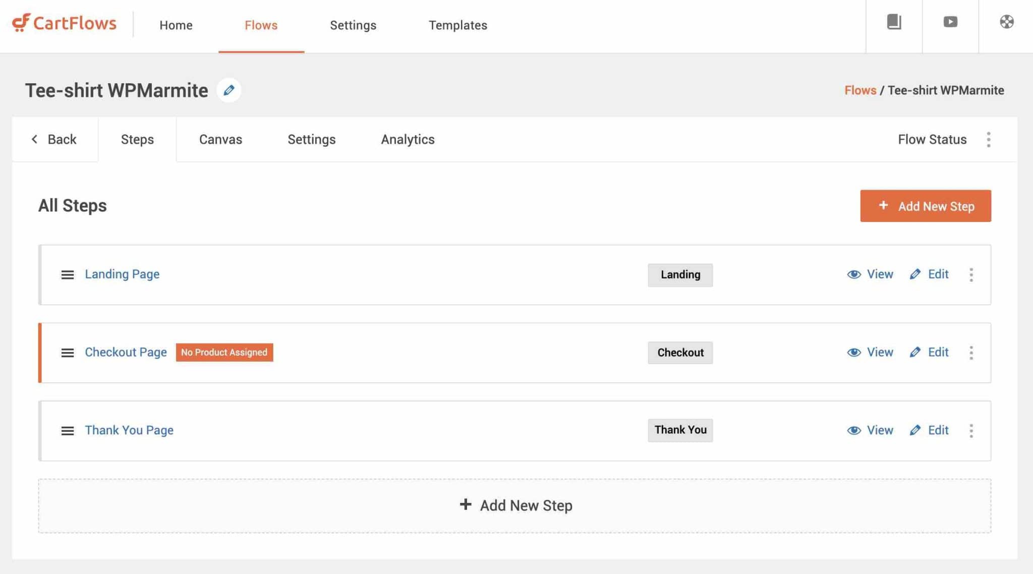 Les étapes de création d'un flow sur Cartflows.