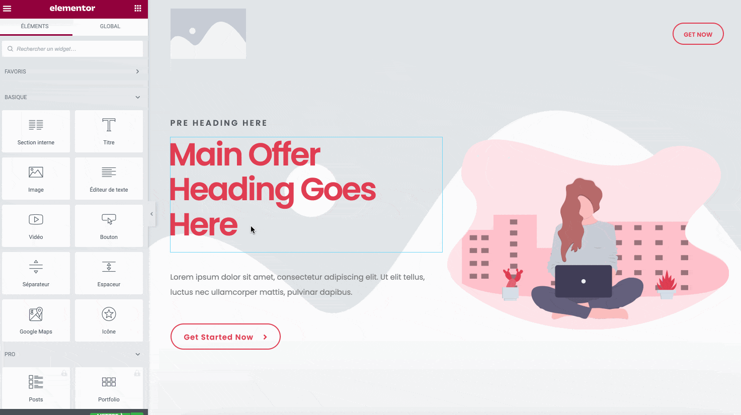 Modification d'un template de Cartflows sur Elementor.