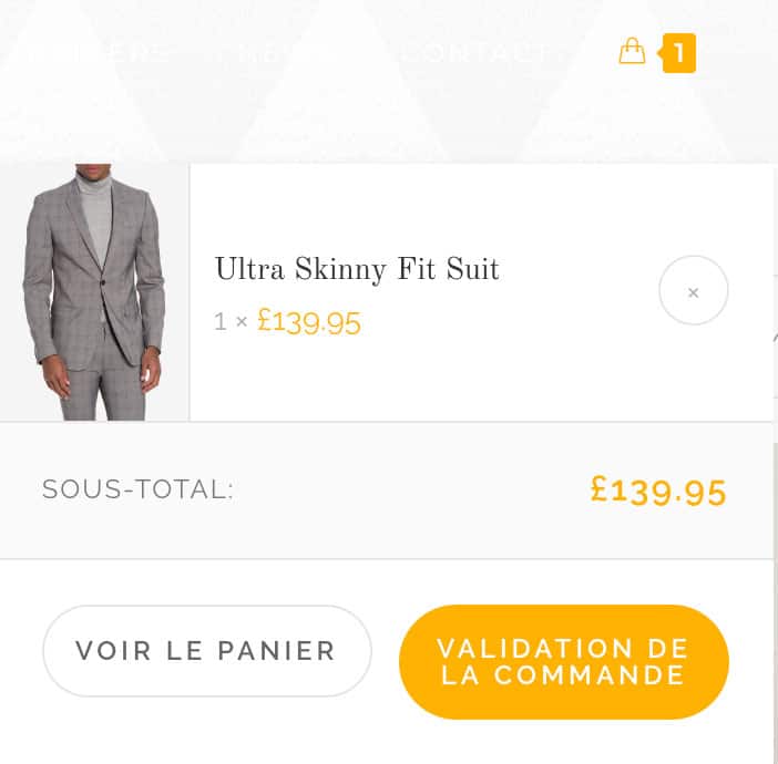 Fenêtre pop-up sur le Panier avec le thème OceanWP.