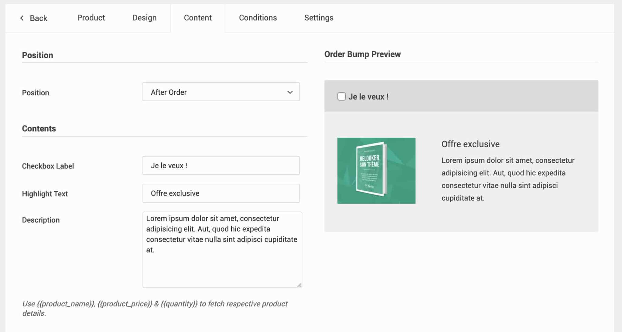 Cartflows permet de concevoir un order bump.