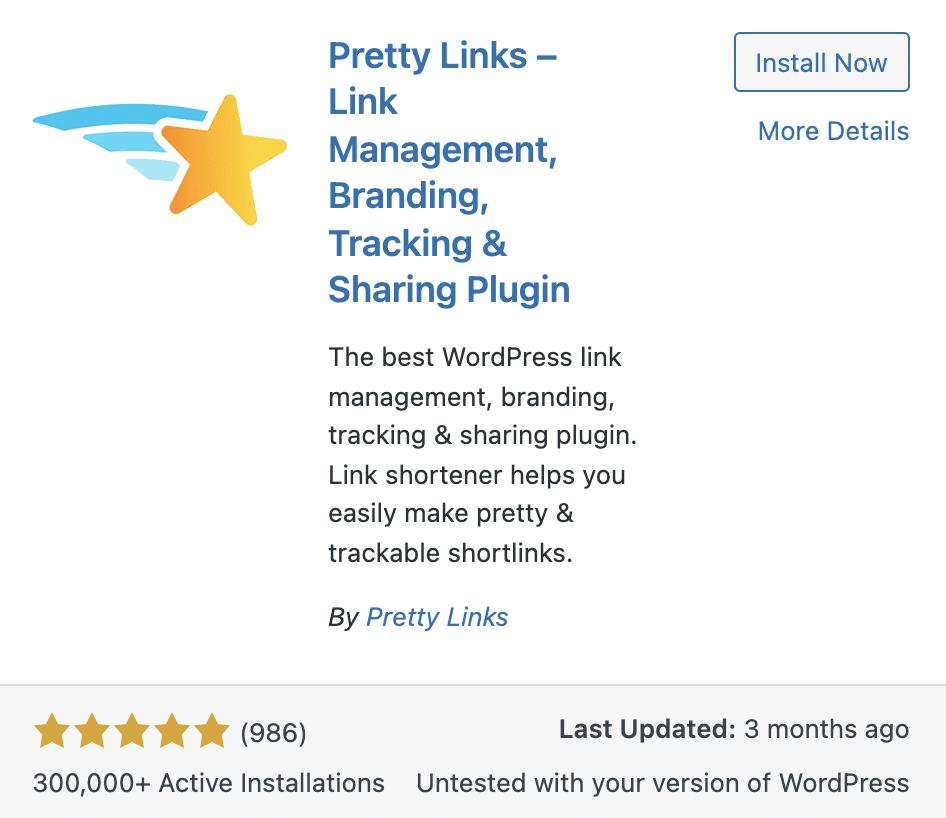 Pretty Links is a tool helping you to shorten your links.