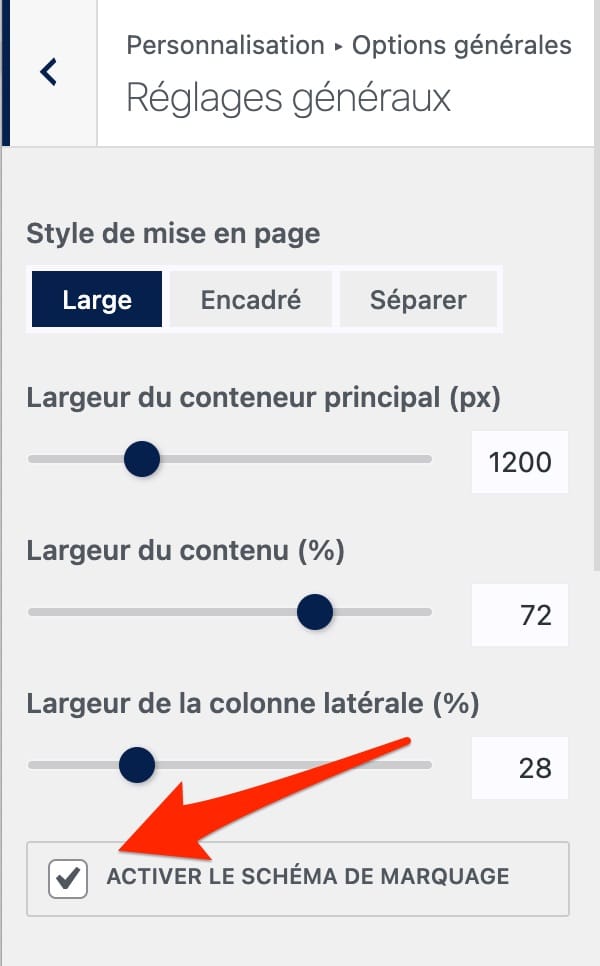 Activation du marquage Schema sur OceanWP.