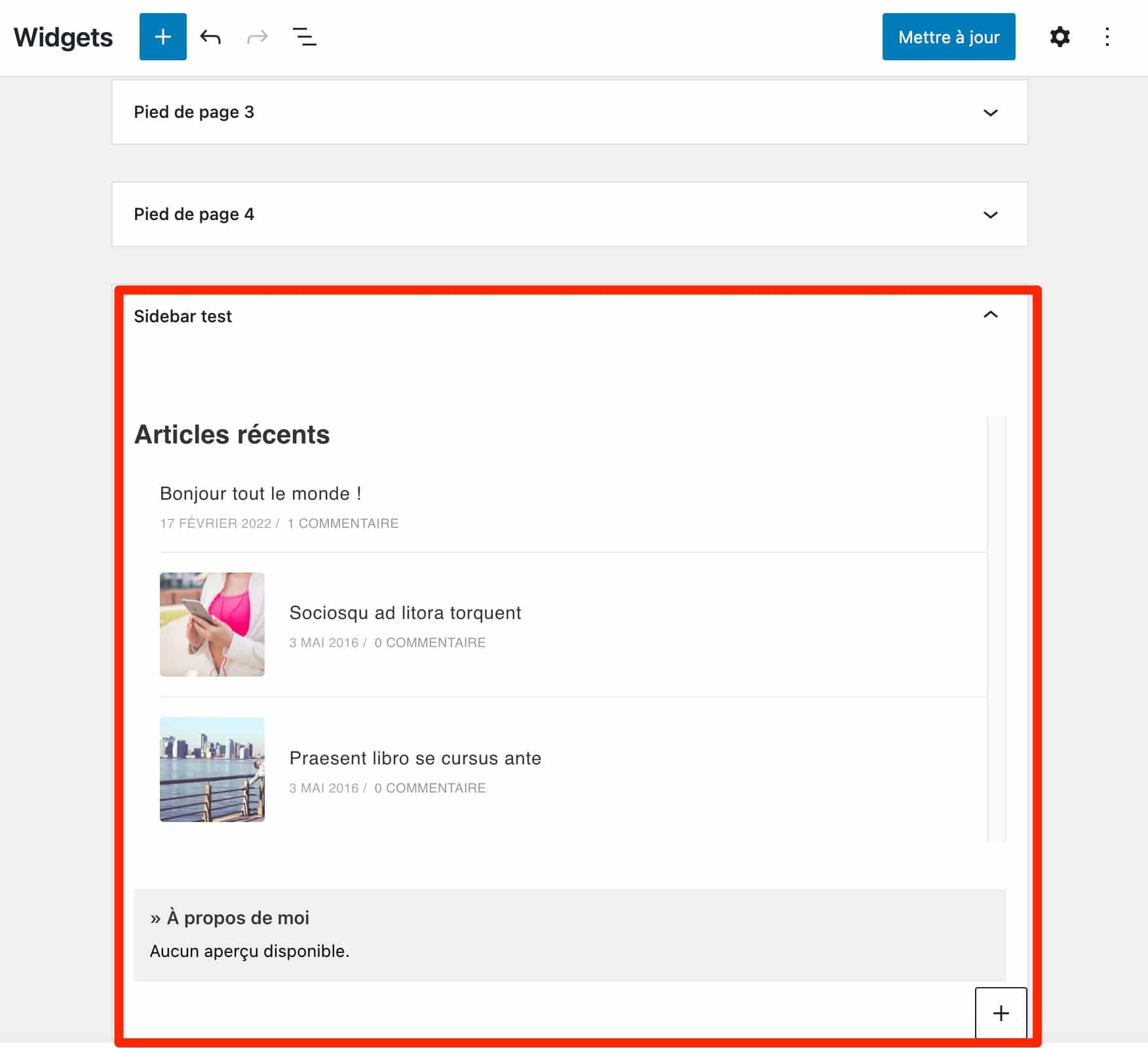 Création d'une custom sidebar avec OceanWP.
