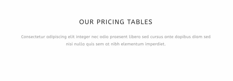 Table des prix avec le thème WordPress OceanWP.