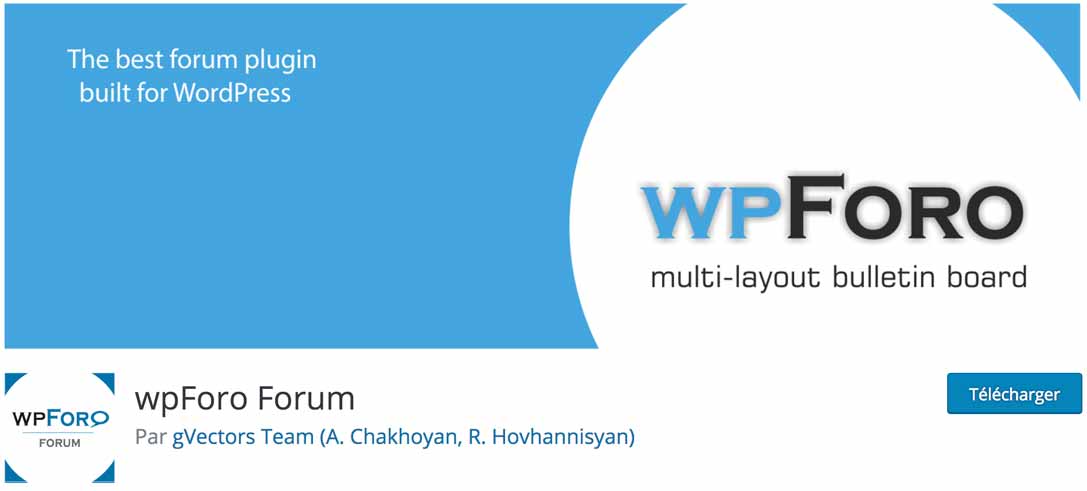 wpForo Forum permet d'ajouter un forum à votre site WordPress.