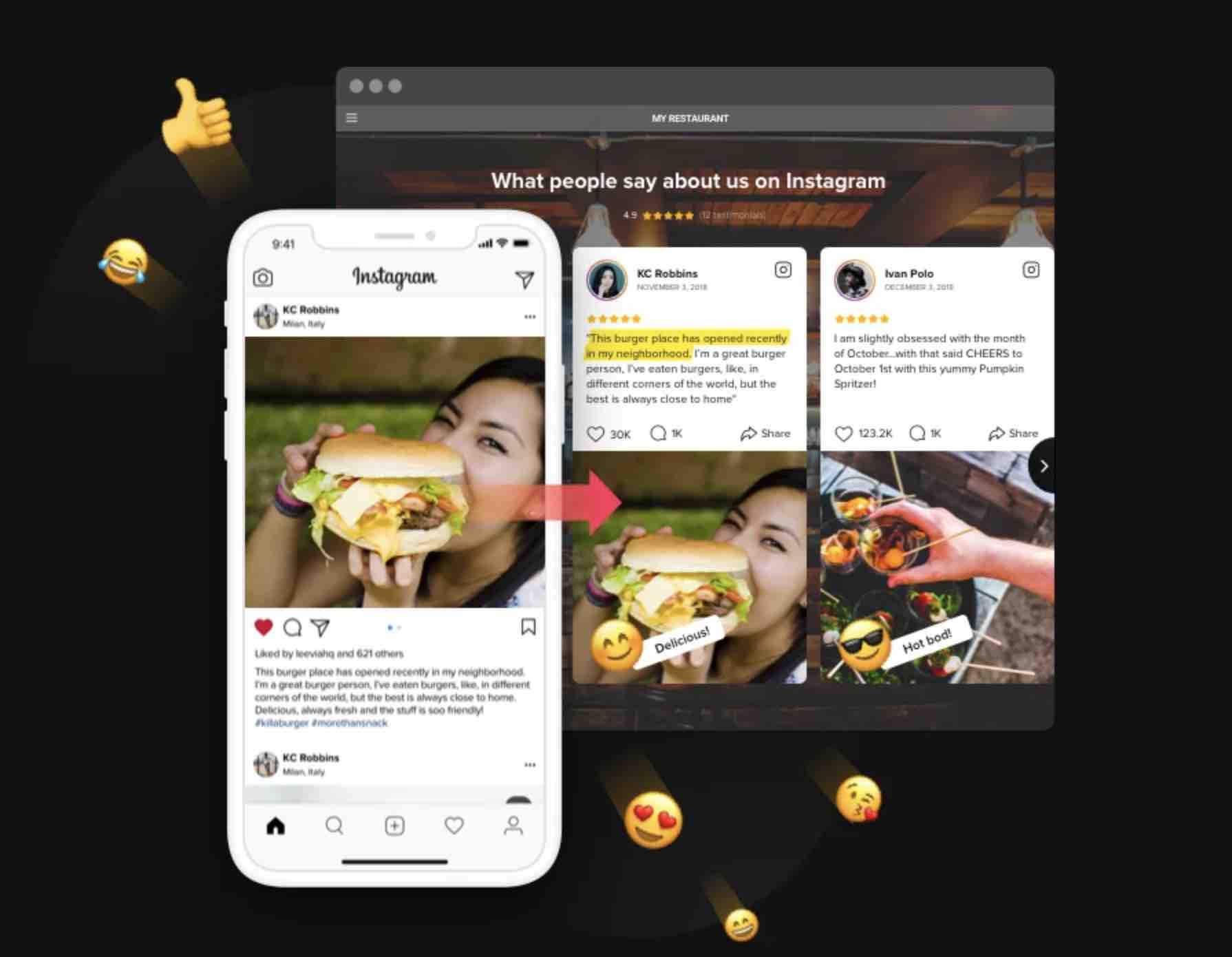 Instagram Testimonials plugin on WordPress.