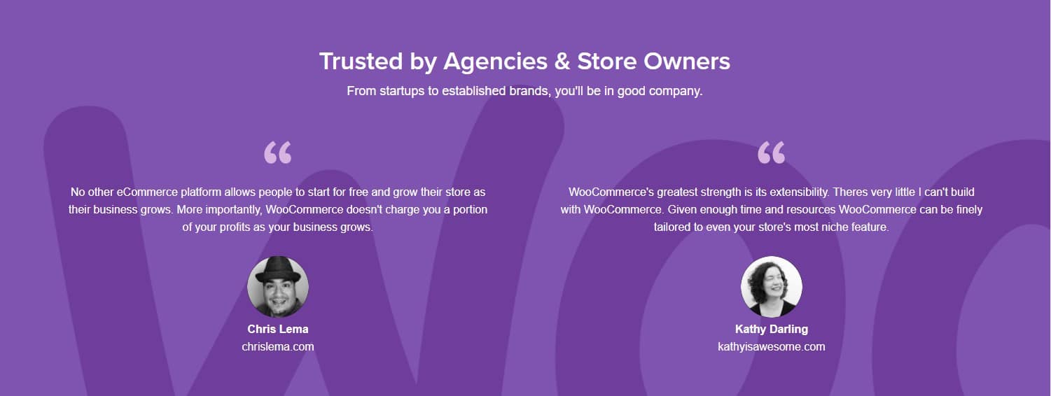 WooCommerce customer reviews.