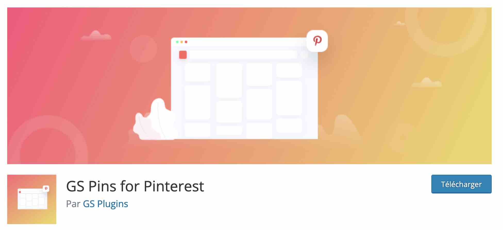 Le plugin WordPress GS Pins for Pinterest.