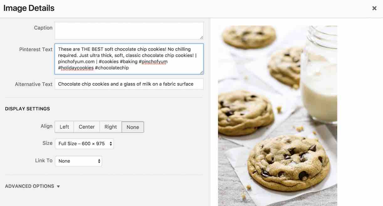 Un exemple d'optimisation d'image Pinterest avec Tasty Pins.