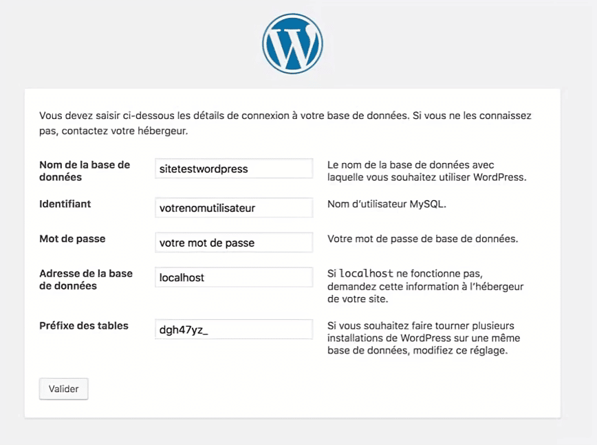 Préfixe des tables sur WordPress.