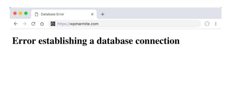 Error establishing a database connection.