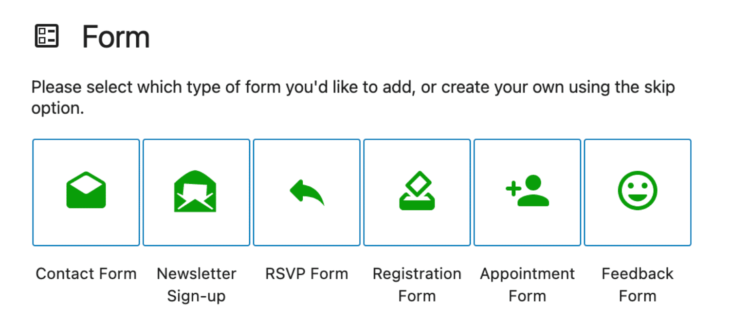Jetpack allows you to include multiple types of forms in your publications.
