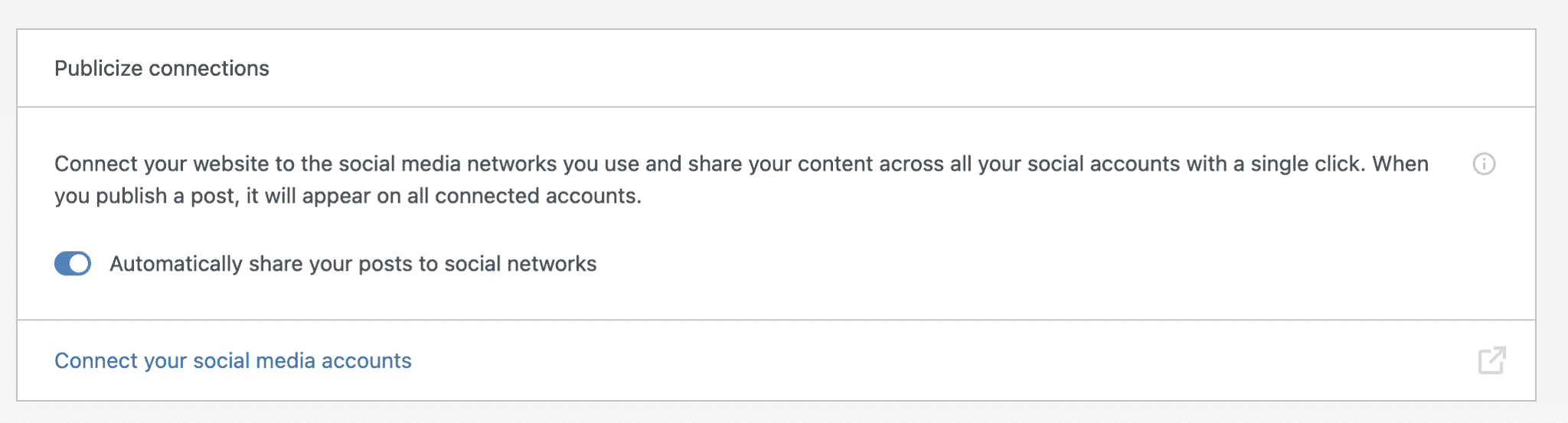 Jetpack offers a module to share your content on social media.