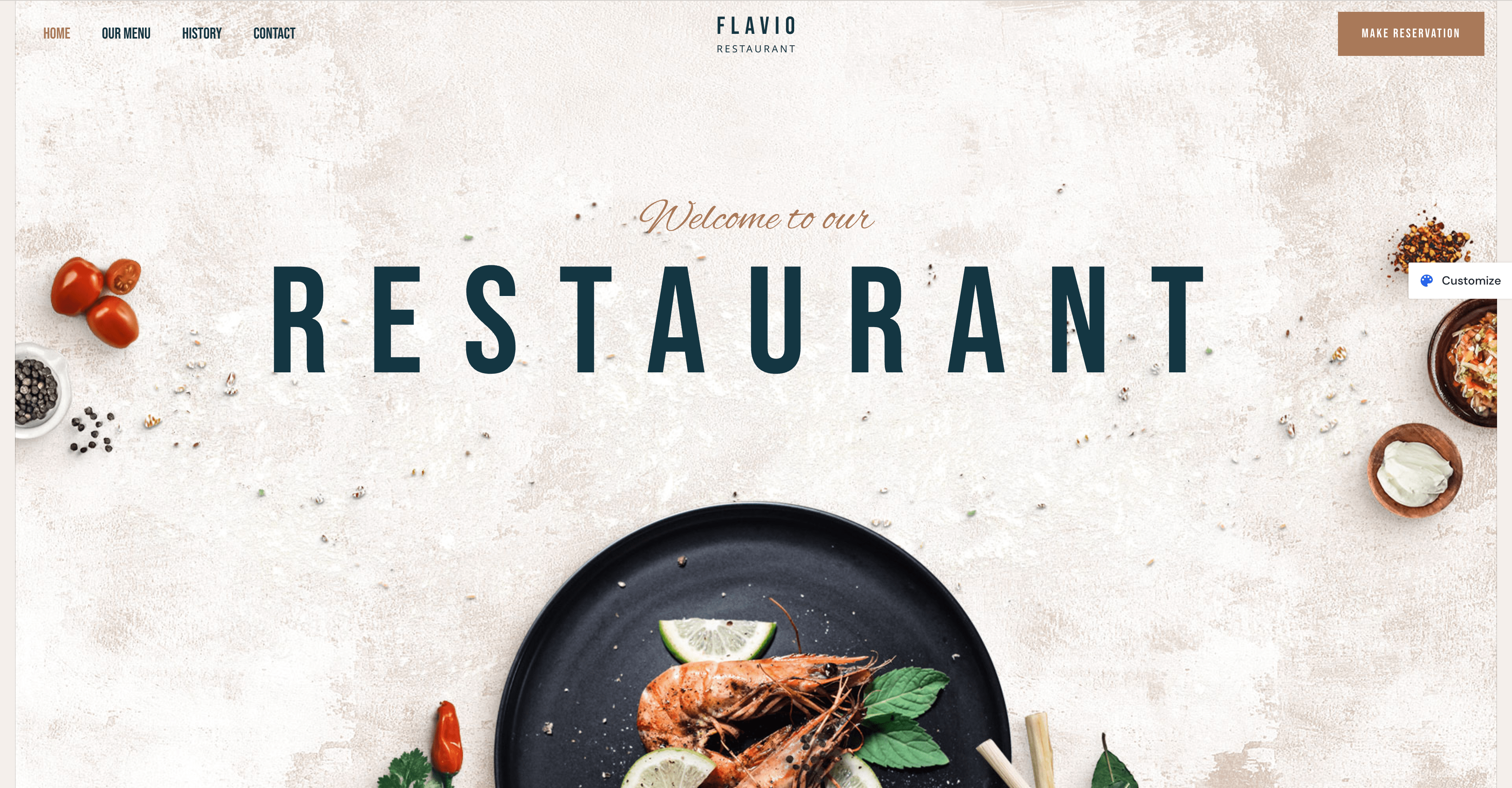 Le thème WordPress Astra propose des modèles de site pour restaurants. 