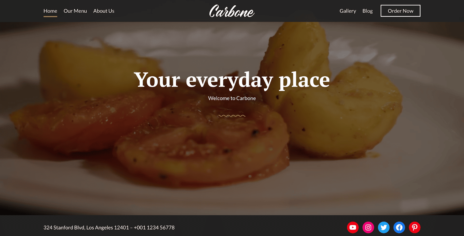 Le thème WordPress de restaurant Carbone.
