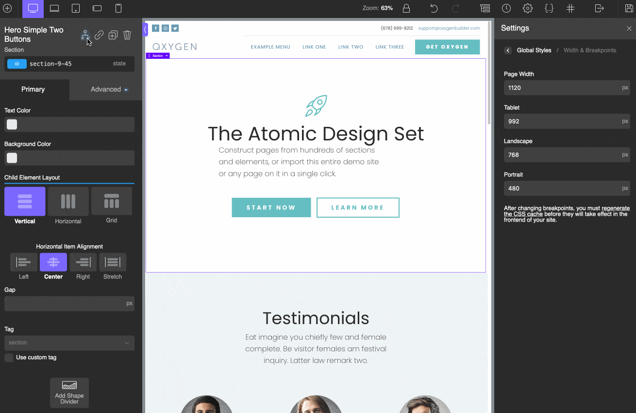 You can make elements visible or not based on certain conditions. 