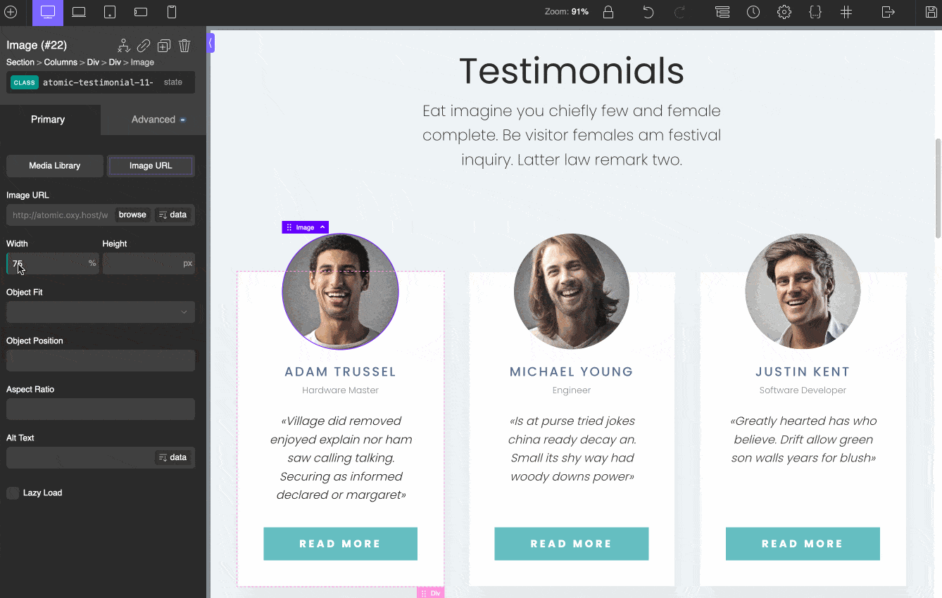 Modifying CSS is child's play with Oxygen Builder.