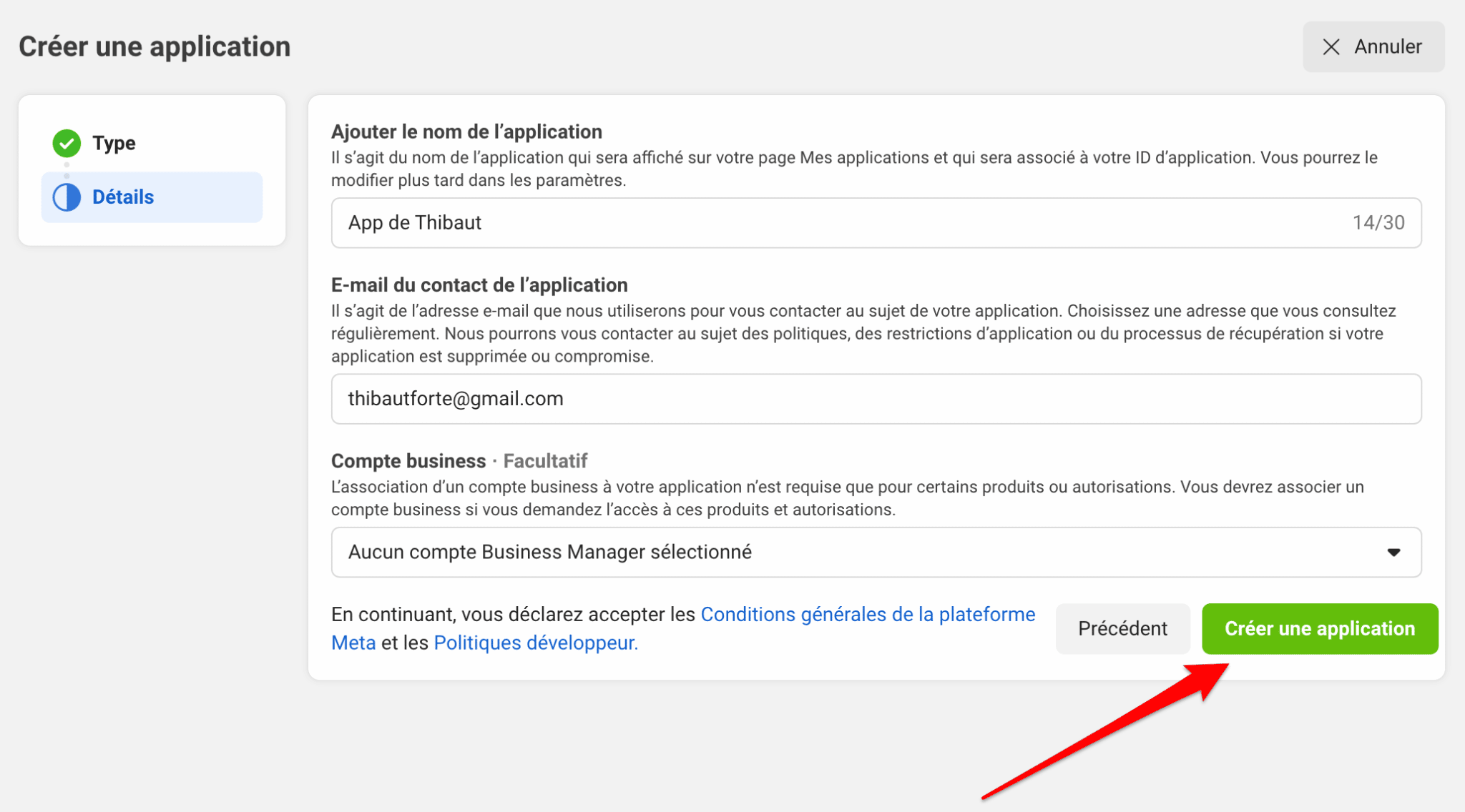 Créer une application Facebook pour l'utiliser sur WordPress.