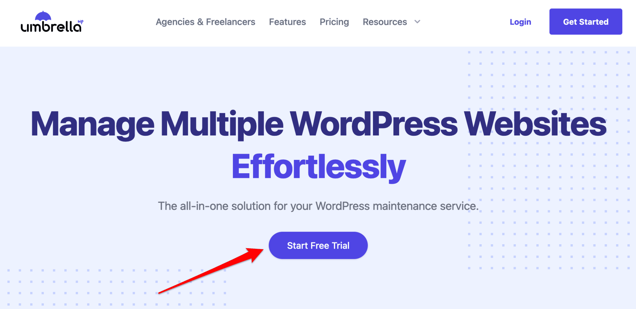 Start a free trial of WP Umbrella, a website management tool. 
