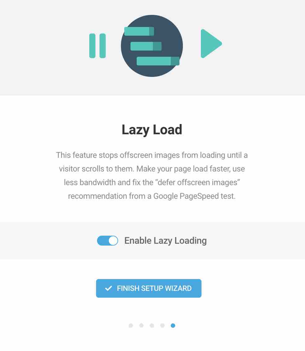 L'assistant de configuration de Smush propose d'activer le lazy load.