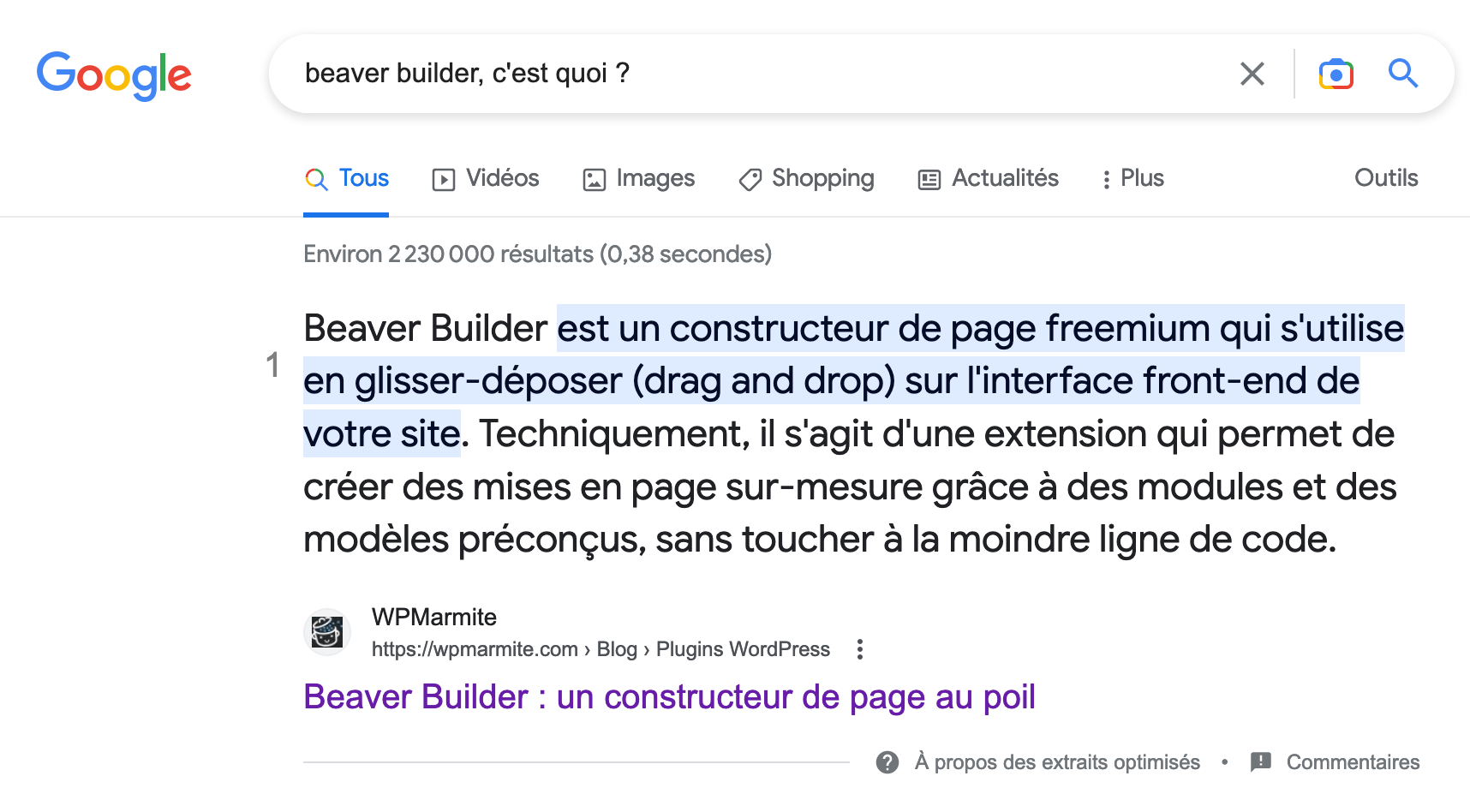 Travailler les featured snippet peut aider le SEO on-page.