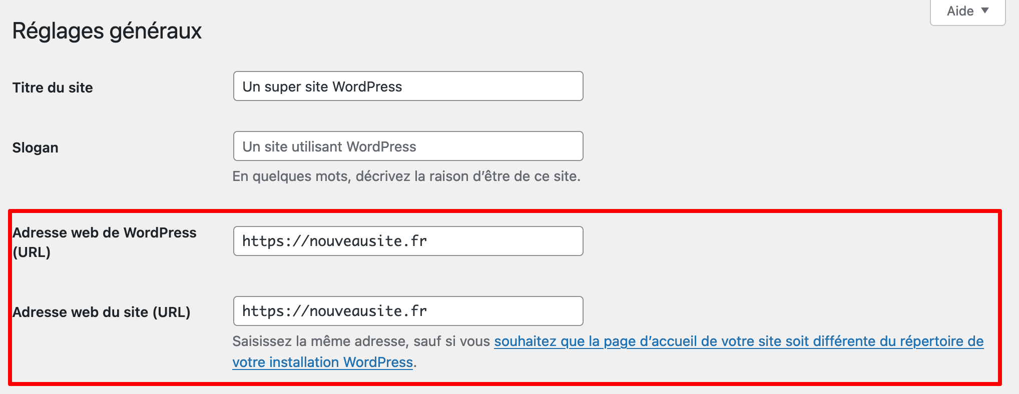 Changer l'URL d'un site WordPress est possible via l'interface d'administration du CMS.