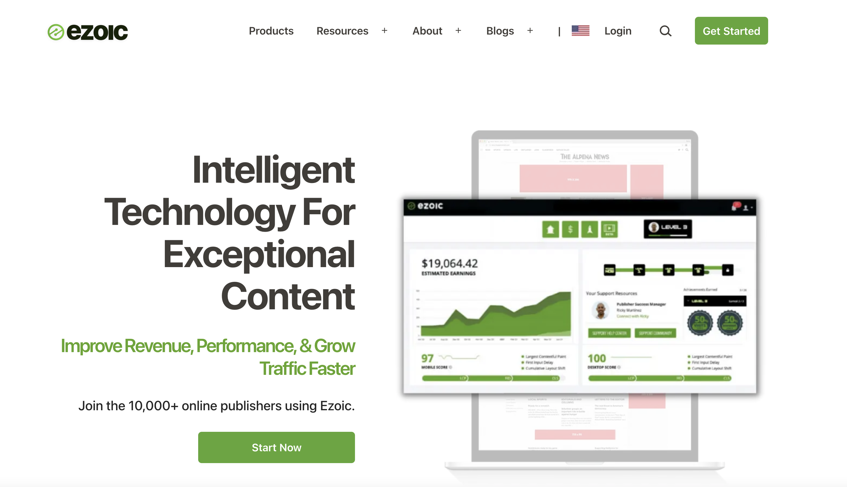 Ezoic advertising agency.