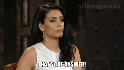 A woman says, "That's the answer!"