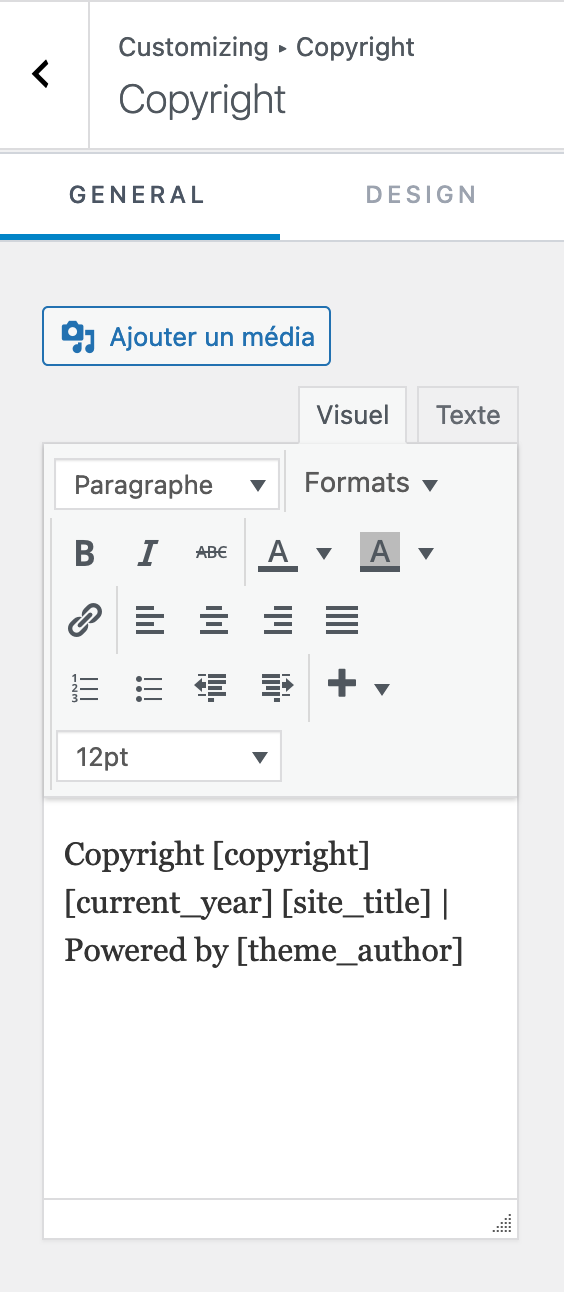 Lorsque vous personnalisez le thème WordPress Astra, vous pouvez agir sur le footer.