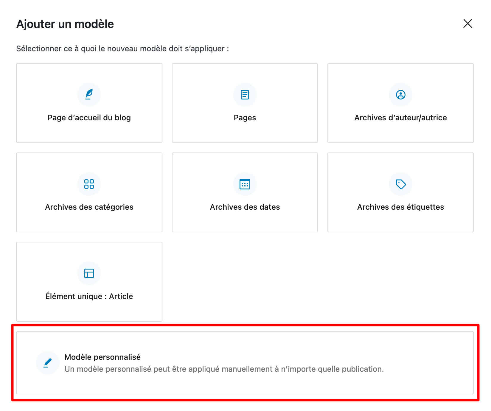Modèle personnalisé de Neve FSE. 