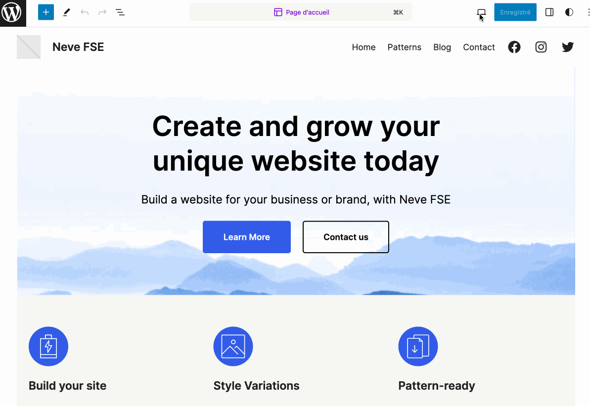 WordPress permet de vérifier l'aspect responsive d'une page.