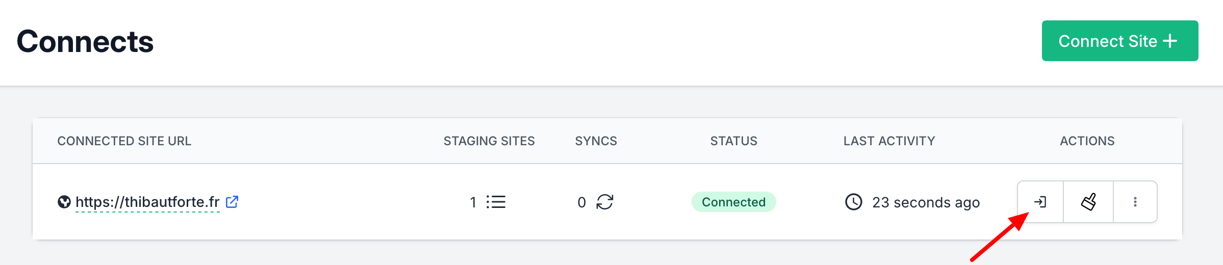 L'option Auto Login d'InstaWP.