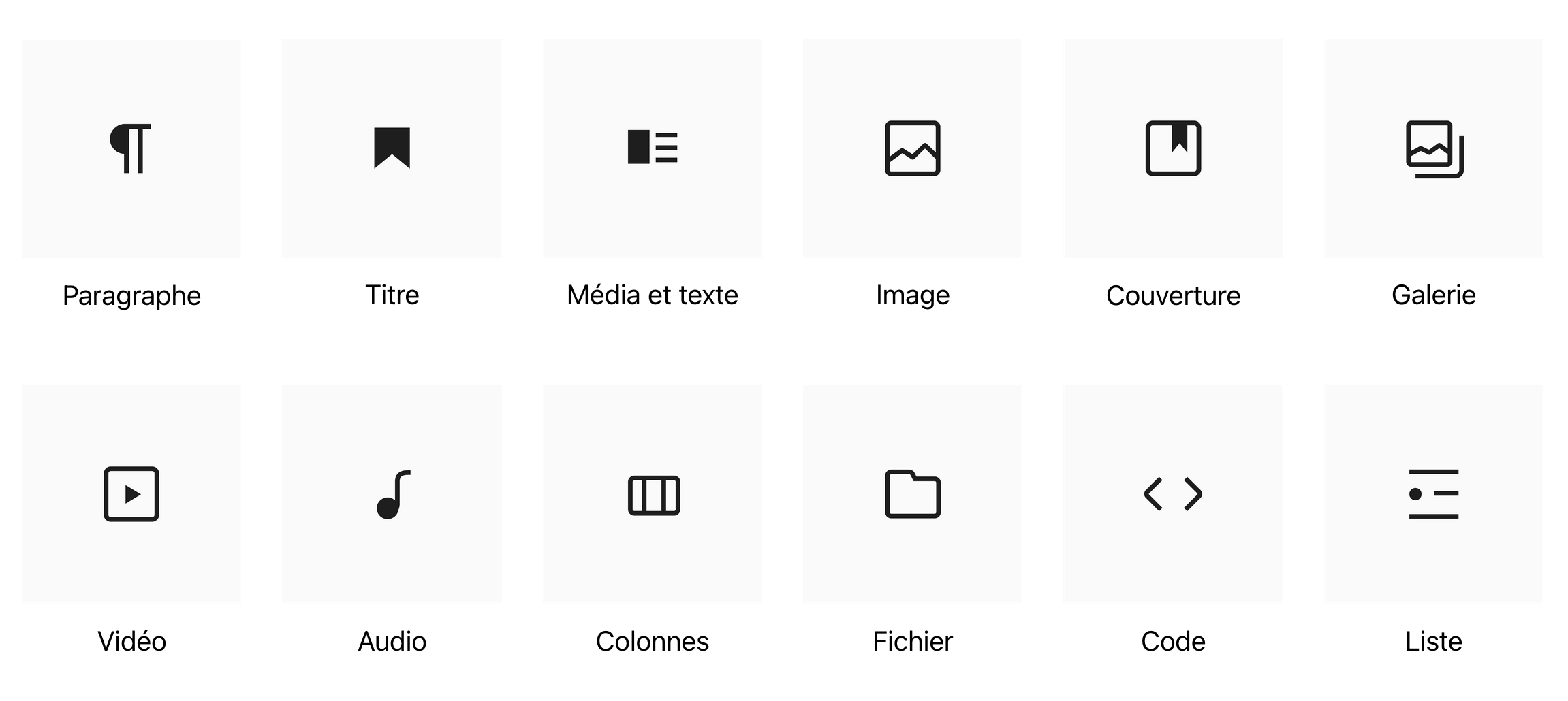 Un aperçu de plusieurs blocs Gutenberg sur WordPress. 