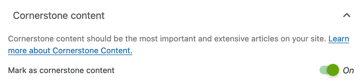 Cornerstone content on Yoast SEO.