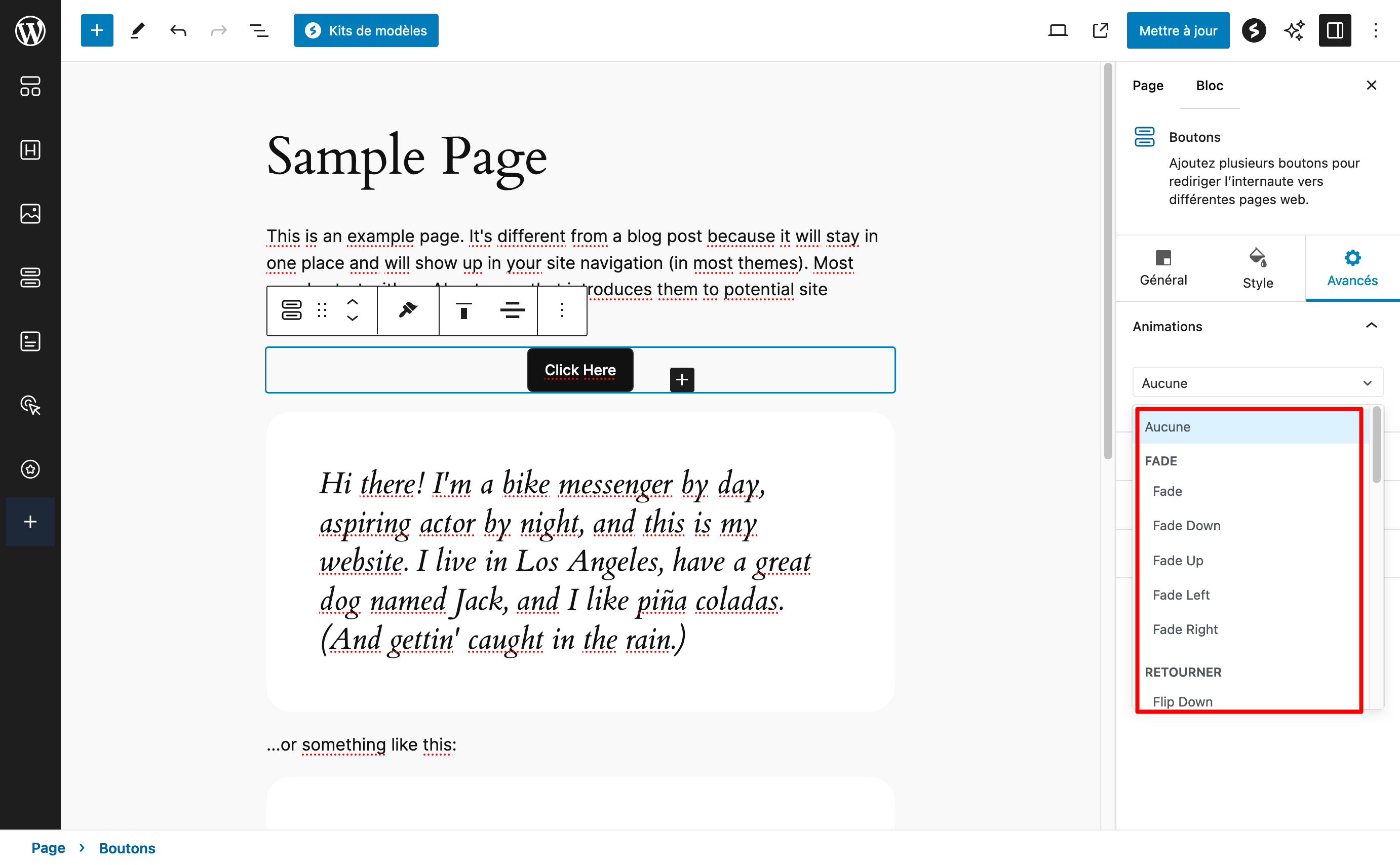 Les animations proposées par Spectra.