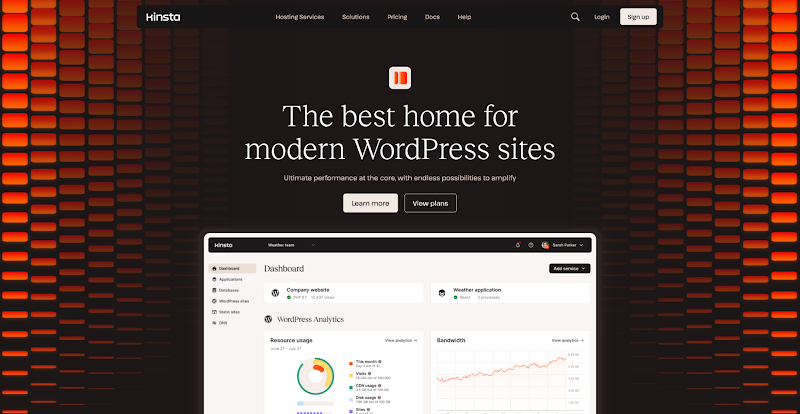 Kinsta offers hosting services.